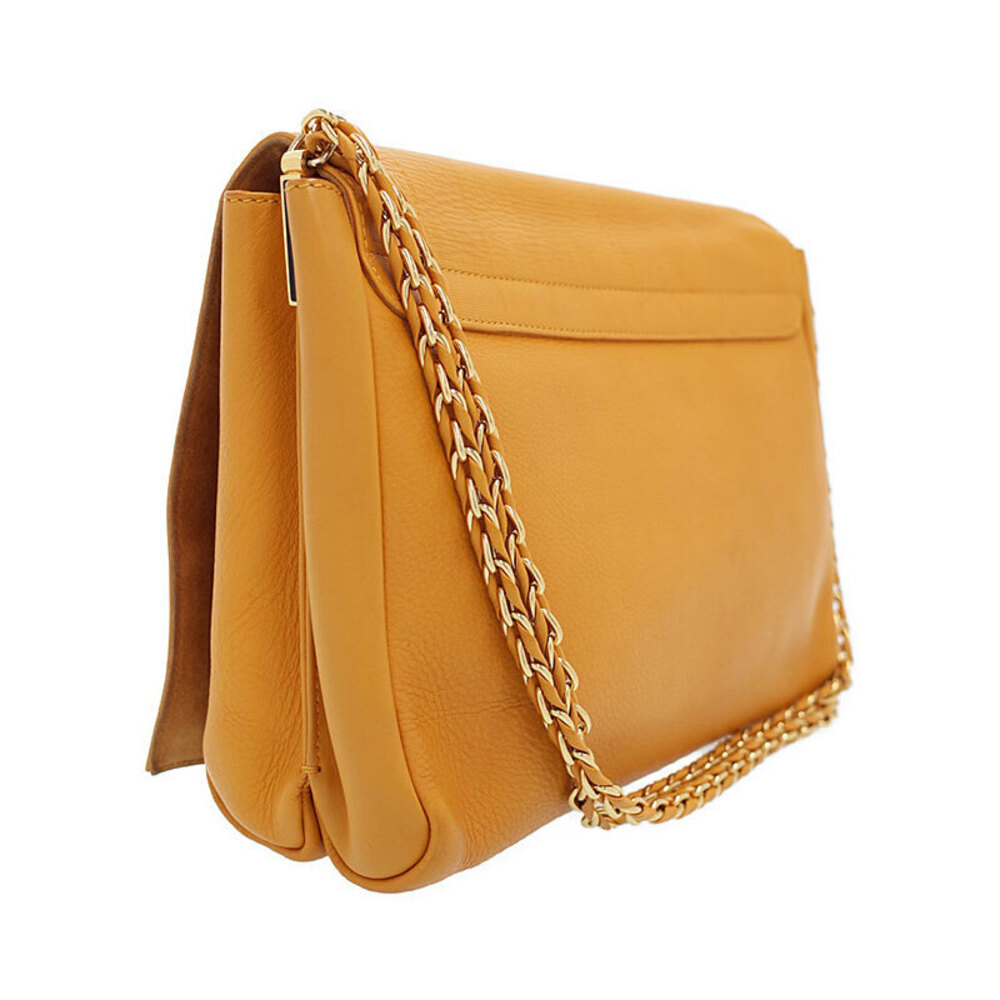 Fendi Embossed Shoulder Bag Pecan Chain